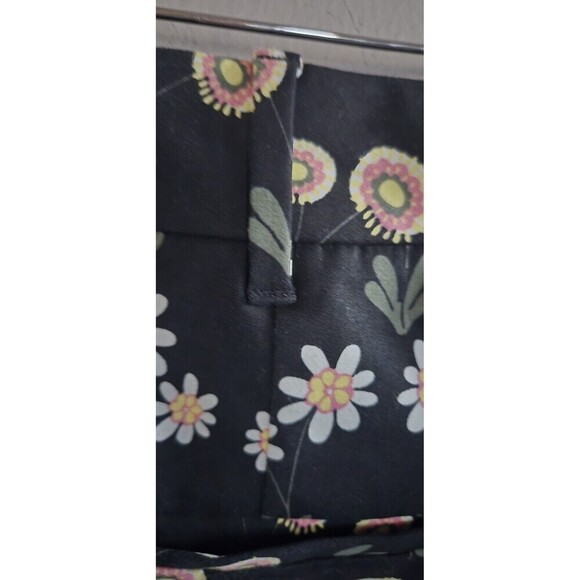BODEN High Waisted Richmond Trouser Pants Women's 12R Black Floral Pockets - Picture 7 of 8